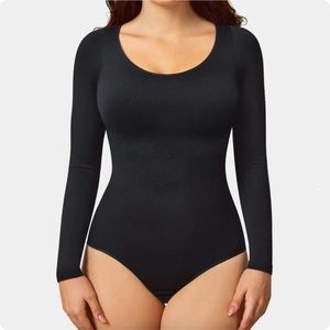 Luxmery Scoop Neck Long-sleeve Sculpting Bodysuit